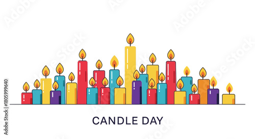 Colorful Candles for Candle Day Celebration.
