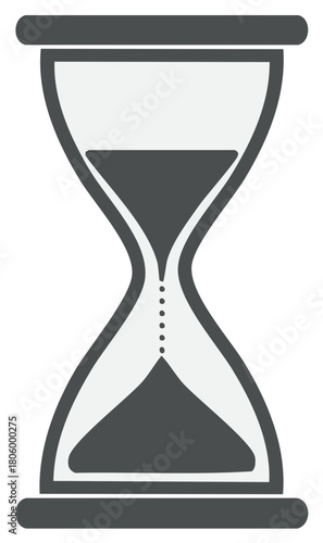 Simple hourglass icon with falling sand representing the passage of time and deadlines