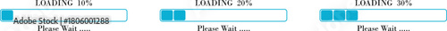 Loading Bar Please Wait Progress Icon set. Graphic Design Elements for Web, App, or Download Process with Please Wait Text. Percentage loading bar infographic icon. Load,Download indicator sign.