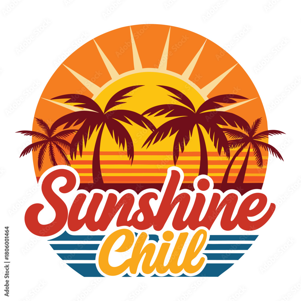 Fototapeta premium Sunshine Chill Tropical Sunset Design