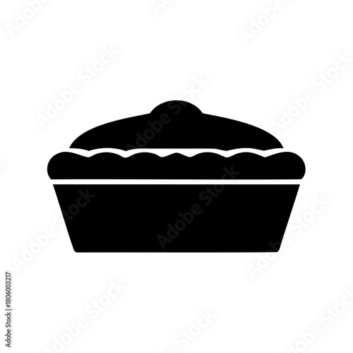 Silhouette of a delicious baked pie with crust and fruit filling