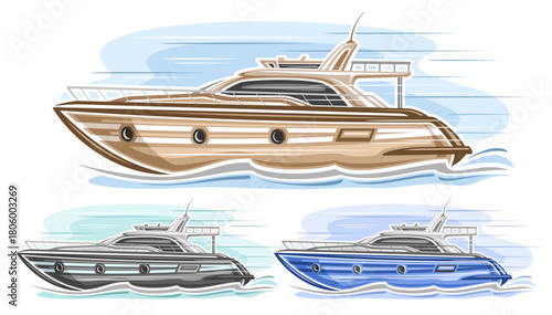 Vector Motor Boat Set