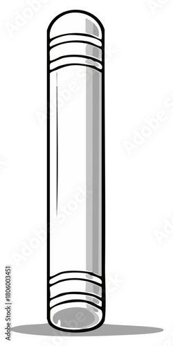 Simple White Cylindrical Object Vector Illustration with Shadow