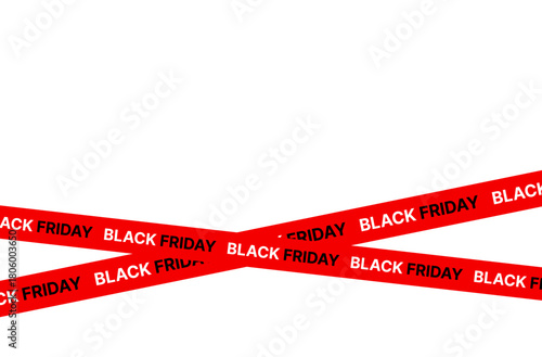 red ribbon on white . black Friday illustration vector icon tape 
