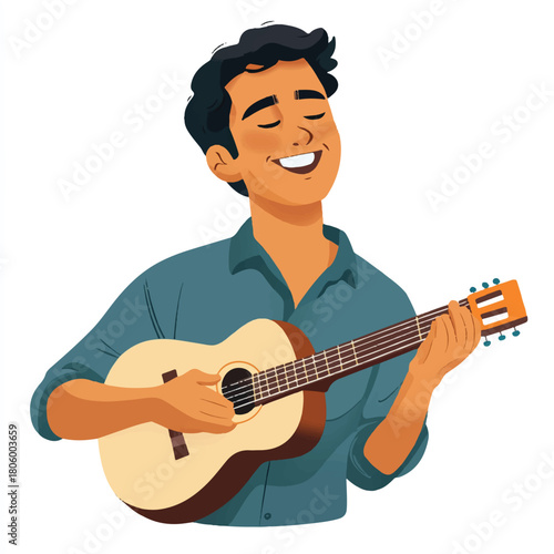 Man Playing Acoustic Guitar