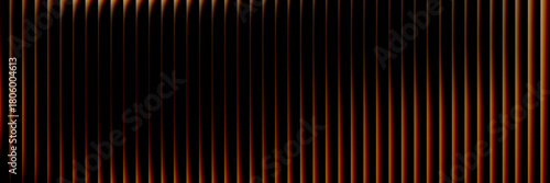 Amber Glow Wavy Lines, Elegant reeded glass stripe vector background on black for branding and presentations