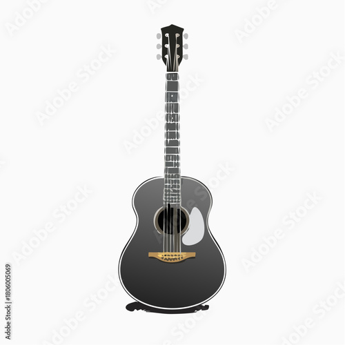 Acoustic guitar instrument illustration for musicians and music lovers concept design