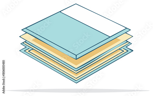 Stacked Papers Sheets File Organization Conceptual Illustration