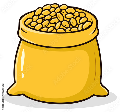 Bag of golden grains full of sustenance and bounty