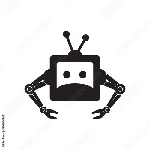 Robot logo vector icon template