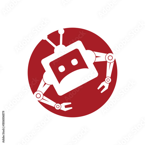 Robot logo vector icon template