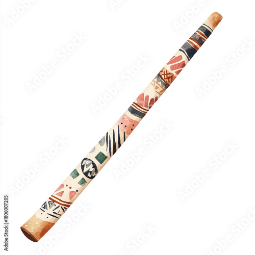 Hand painted Australian didgeridoo musical instrument.