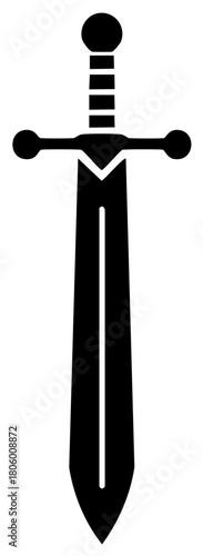 Ancient Warrior Sword with Classic Crossguard and Pommel Silhouette