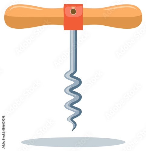 Wooden Handle Corkscrew with Spiral Design Tool for Opening Wine Bottles