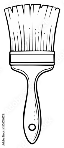 Isolated paint brush vector sketch painting tool for artists and crafts projects