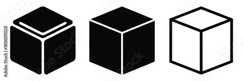 sugar cube minimal food icon set, black color and white background