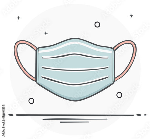 Protective Face Mask Illustration against Viruses and Germs Outbreak Hygiene and Healthcare Safety