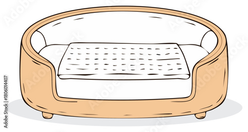 Cartoon pet bed with blanket for animal comfort and rest