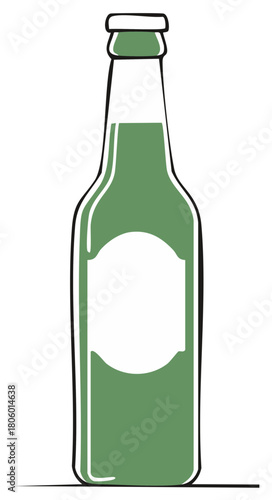 Olive Green Beer Bottle with White Label Ready for Custom Branding