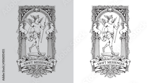 Swift Messenger: Hermes/Mercury God of Trade with Caduceus and Money