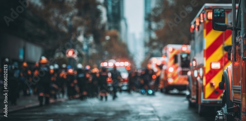 Wallpaper Mural Emergency services responding to a scene on a city street   Torontodigital.ca