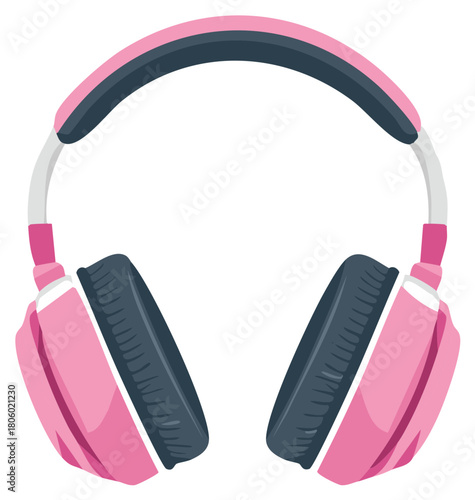 Pink and Gray Wireless Headphones for Music and Sound Listening with Comfortable Design