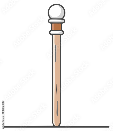 Stylized illustration of a ceremonial staff with decorative design.