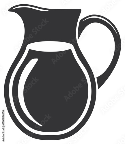 Dark Silhouette of a Pitcher Filled with Liquid