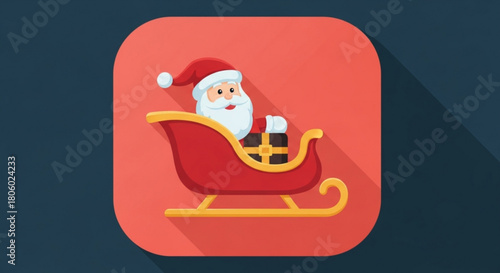 A festive illustration showcasing santa claus joyfully riding in his sleigh, a symbol of christmas cheer and the spirit of giftgiving during the holiday season