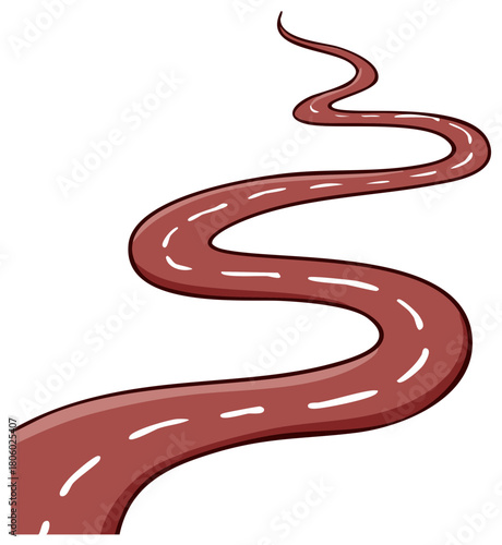Curvy winding road path illustration journey travel direction graphic design element