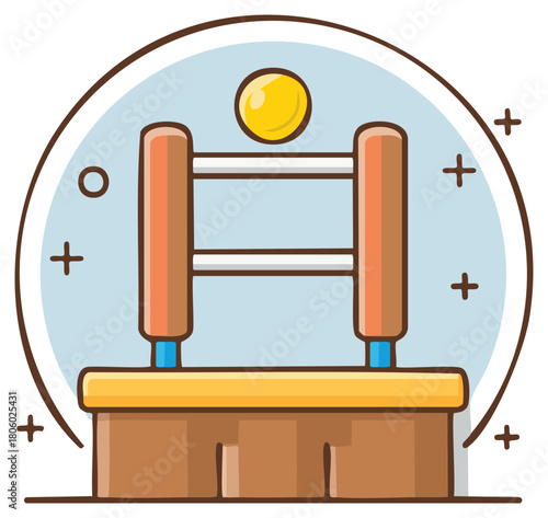 Stylized game environment art showing obstacle design for vector graphics assets