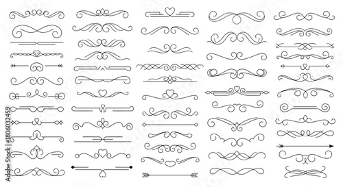 Ornamental Border Elements Decorative Dividers and Elegant Design Components for Various Applications