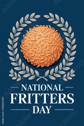 National Fritters Day with Decorative Flourish and Fritter Illustration