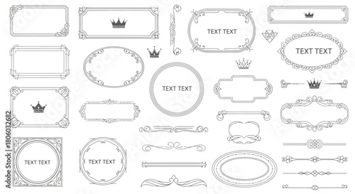 Elegant Vector Frames and Decorative Elements Collection for Design and Decoration Projects