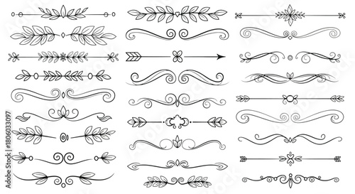 Elegant Vintage Dividers Collection Decorative Flourishes and Floral Elements for Design Projects