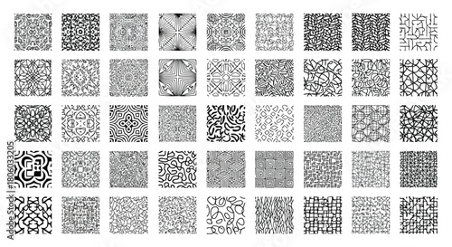Collection of Intricate Geometric Patterns for Decorative Designs and Backgrounds