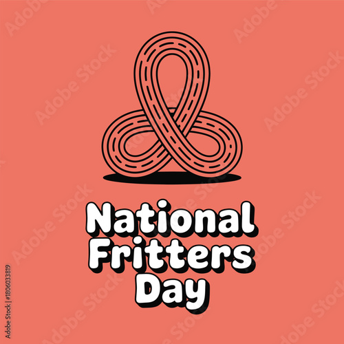 National Fritters Day Illustration with Knot Shaped Fritter