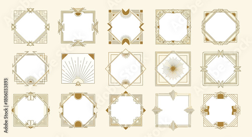 Elegant Art Deco Frame Collection Geometric Designs for Invitations & Decorative Elements