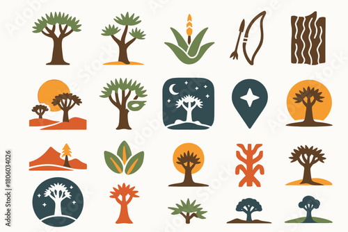 Quiver Tree Icons and Symbols from Keetmanshoop, Namibia