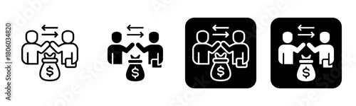 Lobbying Icon Line and Black Fill Style Collection