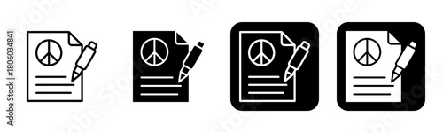 Treaty Icon Line and Black Fill Style Collection