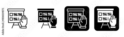 Voter Icon Line and Black Fill Style Collection