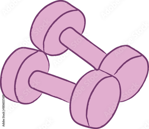 Pair of pink dumbbells