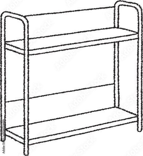 Two tier metal shelf unit