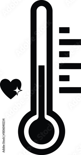 Thermometer with heart isolated on a vital sign of health and wellbeing, perfect for medical, healthcare, and wellnessrelated designs and projects