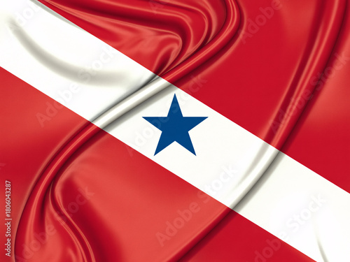 Dynamic flag of Pará waving gently adds instant Brazilian patriotism, perfect for celebrating culture, heritage, or travel to this stunning state