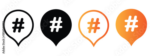 Hashtag icon vector design and illustration, graphic design.