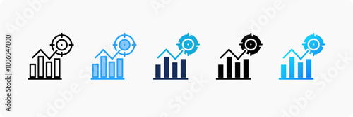 Data Prediction icon set multiple style collection