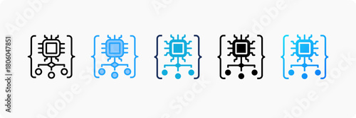 Smart Algorithm icon set multiple style collection