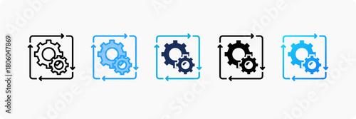 Workflow Automation icon set multiple style collection